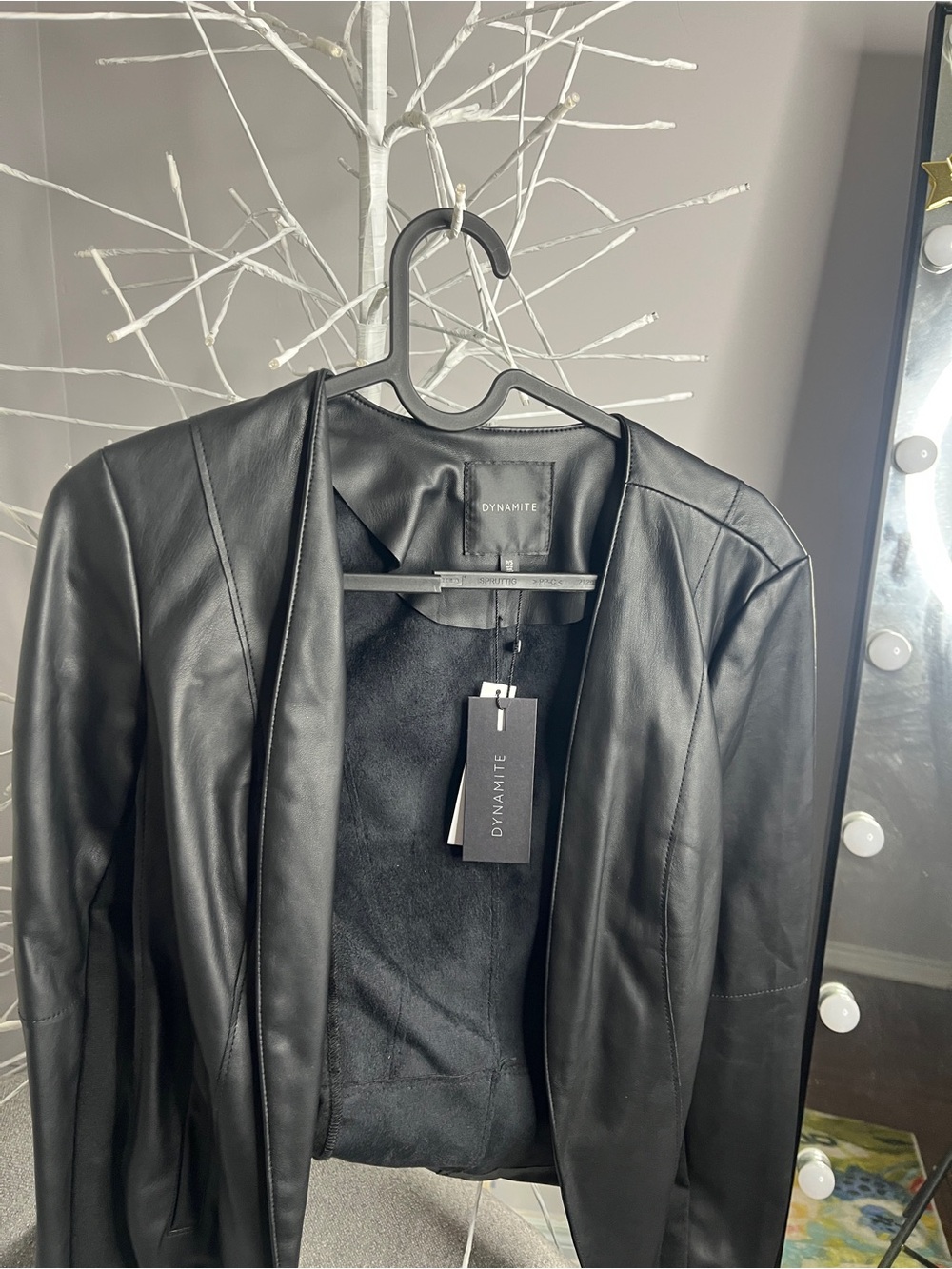 Dynamite Black Faux Leather Jacket